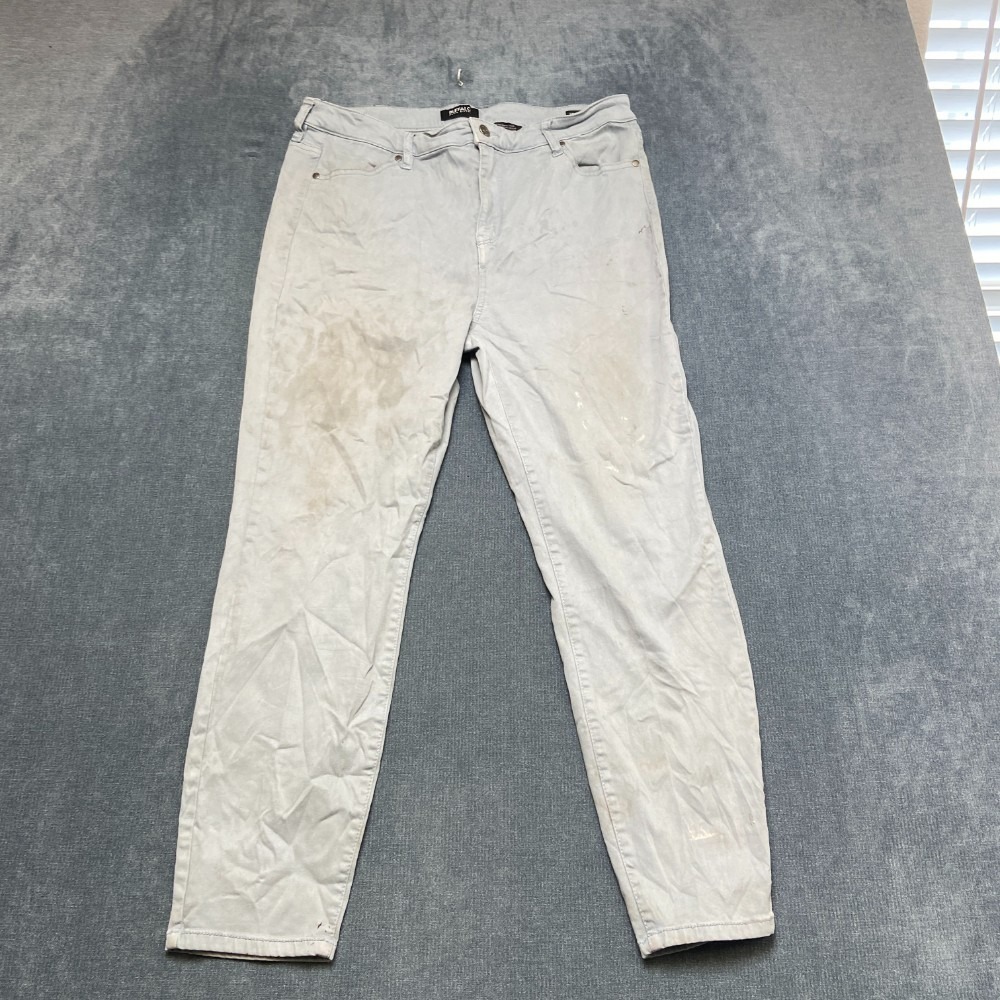 Buffalo David Bitton Havana Ankle Jeans Womens 14/34 Gray Soft Stretch High Rise